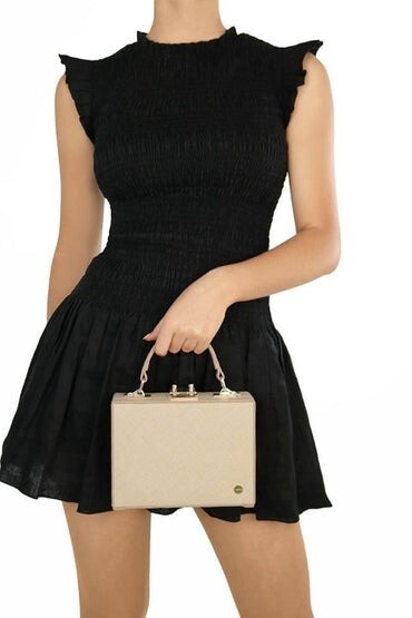 Olga Berg Georgia Straw Weave Top Handle