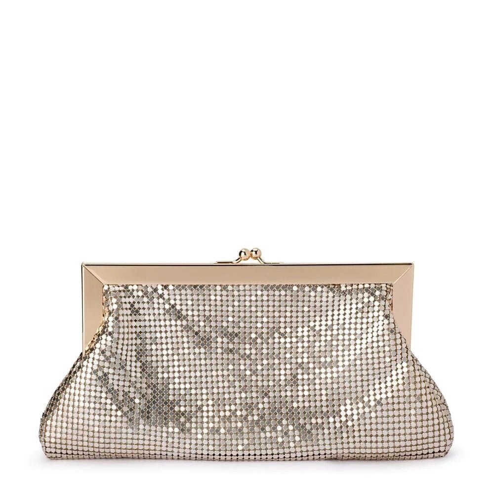 Olga Berg | OB2078 Zara Mesh Frame Clutch - Gold