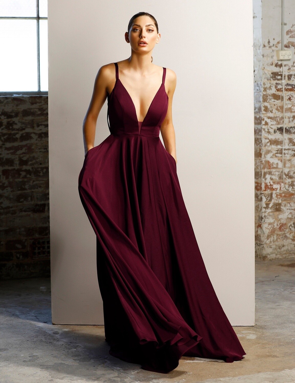 Jadore | JX1078 A Line Gown - Plum - Size 10