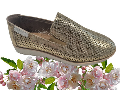 Helga May | Netta - Genuine Leather Shoe - Gold