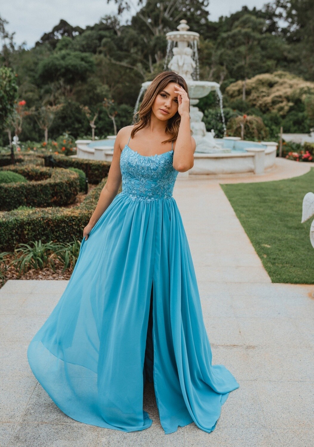 Tania Olsen | PO908 Cali Gown - Aqua - Size 14