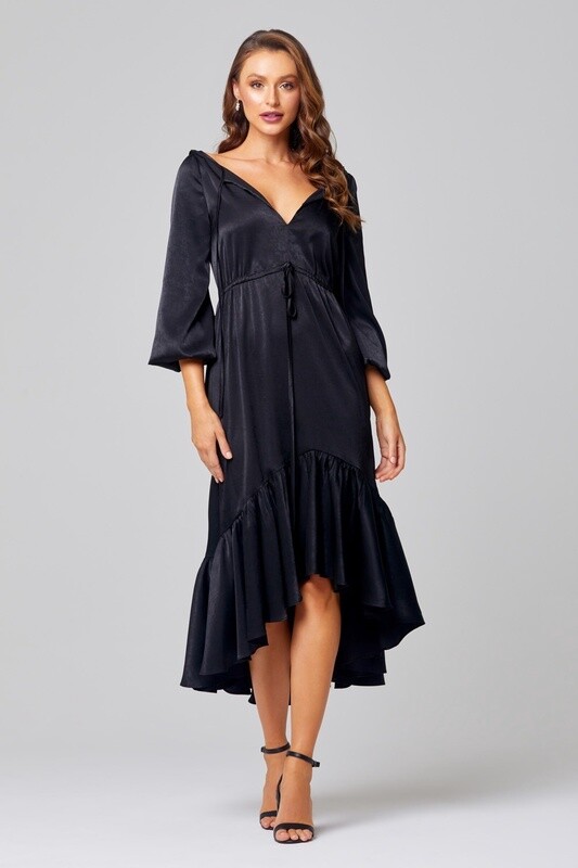 Tania Olsen | TO852 Midi Dress with Sleeves - Navy - Size 16