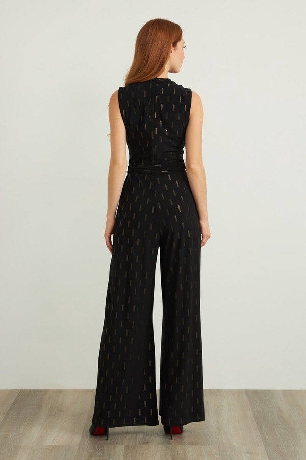 Joseph Ribkoff | 212103 Printed Jumpsuit  - Black/Gold