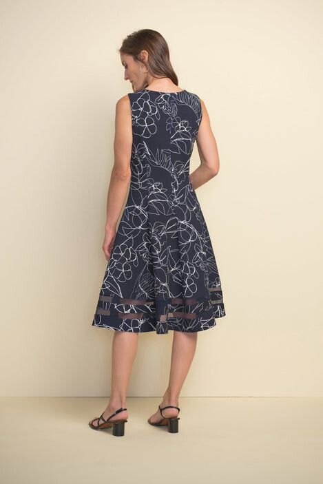 Joseph Ribkoff | 211299 Floral Print Sheer Trim Short Dress