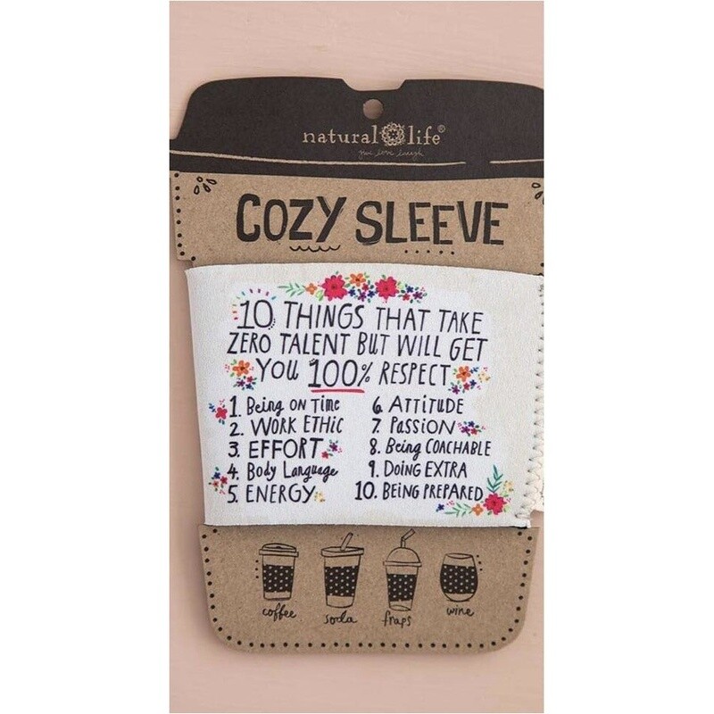 Cup Sleeve Cozy - 10 Things