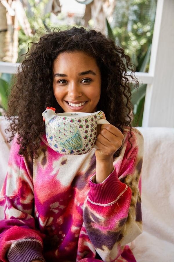 Ceramic Folk Art Mug | RISE &amp; SHINE 470ML