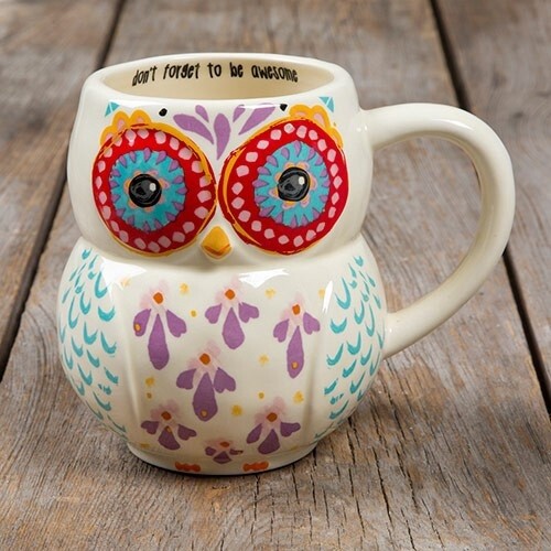 Ceramic Folk Art Mug | Dont Forget to Be Awesome
