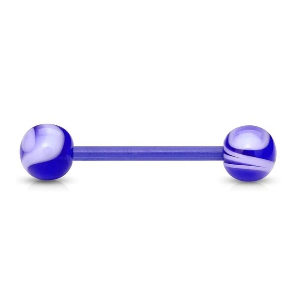 14G Barbell - BioFlex -  Acrylic 6mm Ball