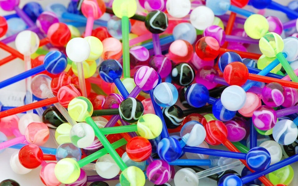 14G Barbell - BioFlex - Acrylic 6mm Ball