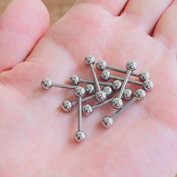 14G Barbell - Surgical Steel - 5mm Ball