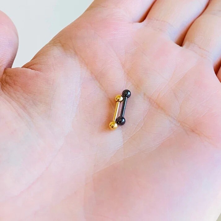 16G Micro Barbell - Gold Zircon - 3mm Ball