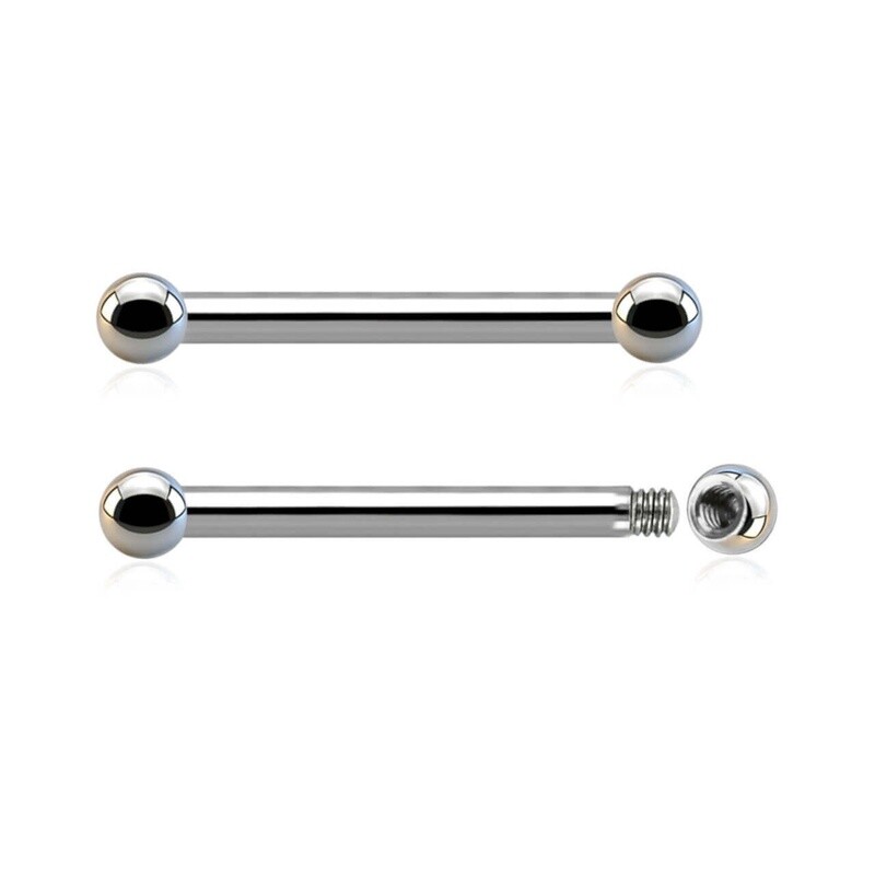 14G Barbell - Surgical Steel - 3mm Ball