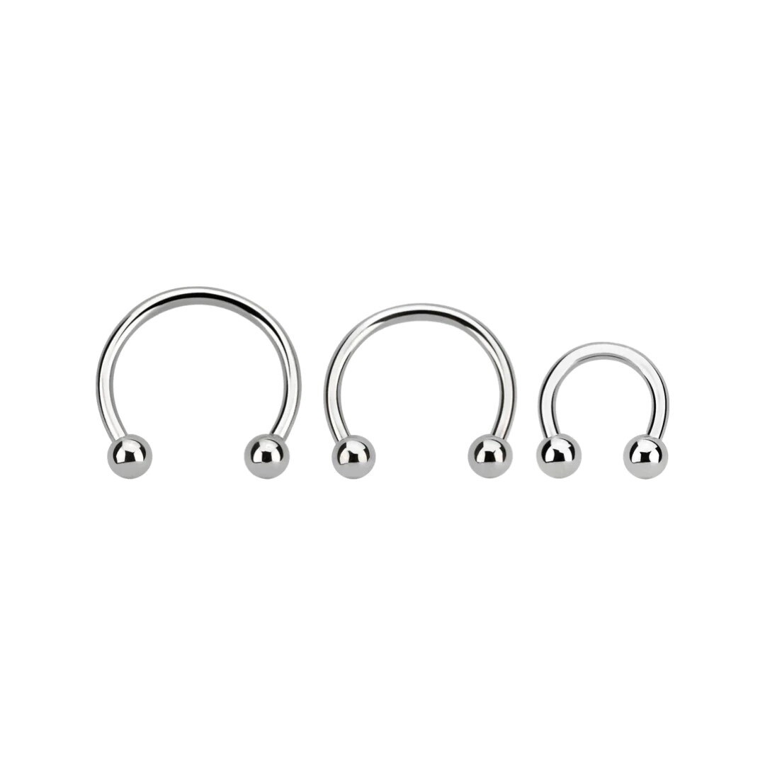 16G Circular Barbell - Surgical Steel - 3mm Ball, Size: 10mm, Colour: Silver