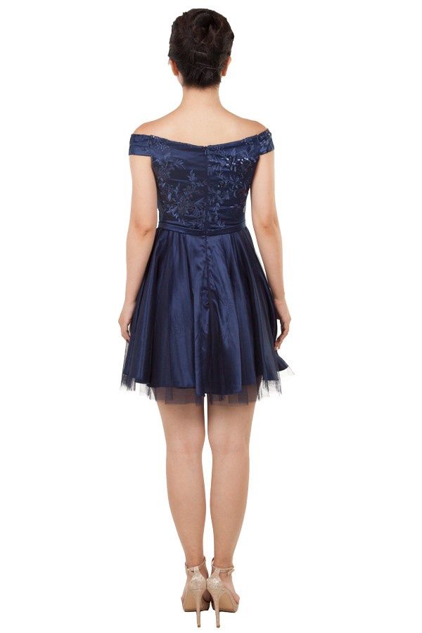 Off Shoulder A-Line Short Cocktail
