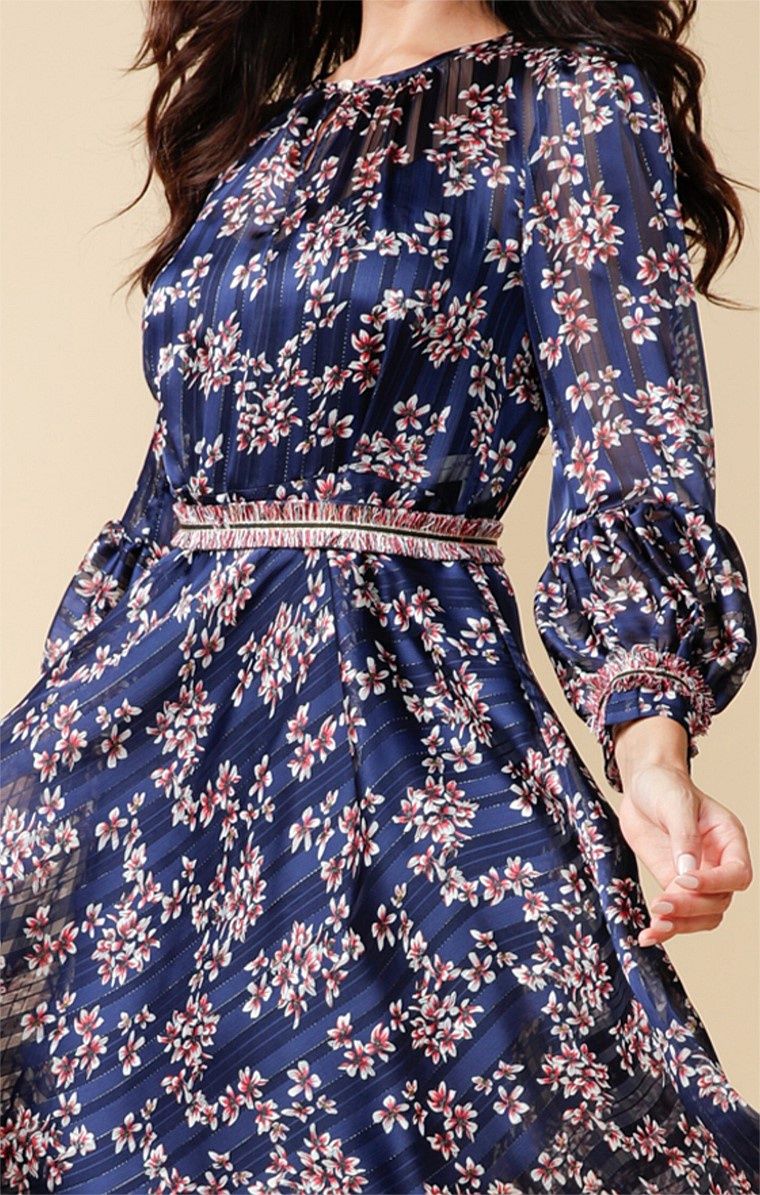 Sasha Drake | Navy Blossom Floral Dress
