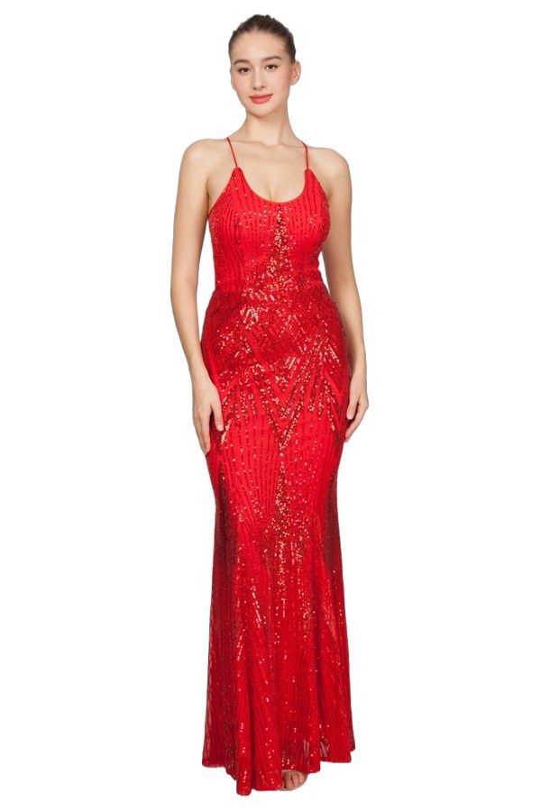 Sequin Print Gown