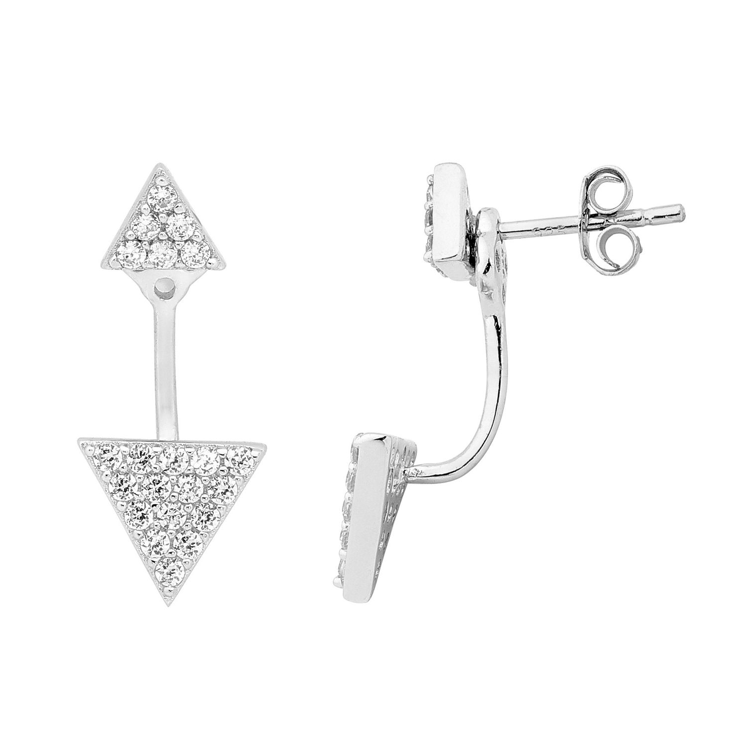CZ Triangle Stud Under Ear Earrings CZ Triangle Stud Under Ear Earrings