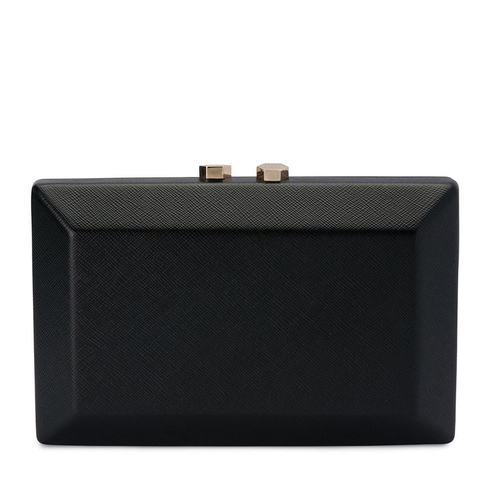 Clutch with Gold Clasp Clutch with Gold Clasp, Colour: Black