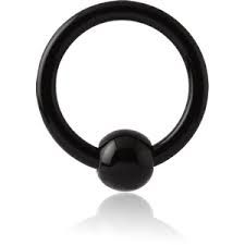10G BCR - Black Acrylic - 8mm Plain Ball