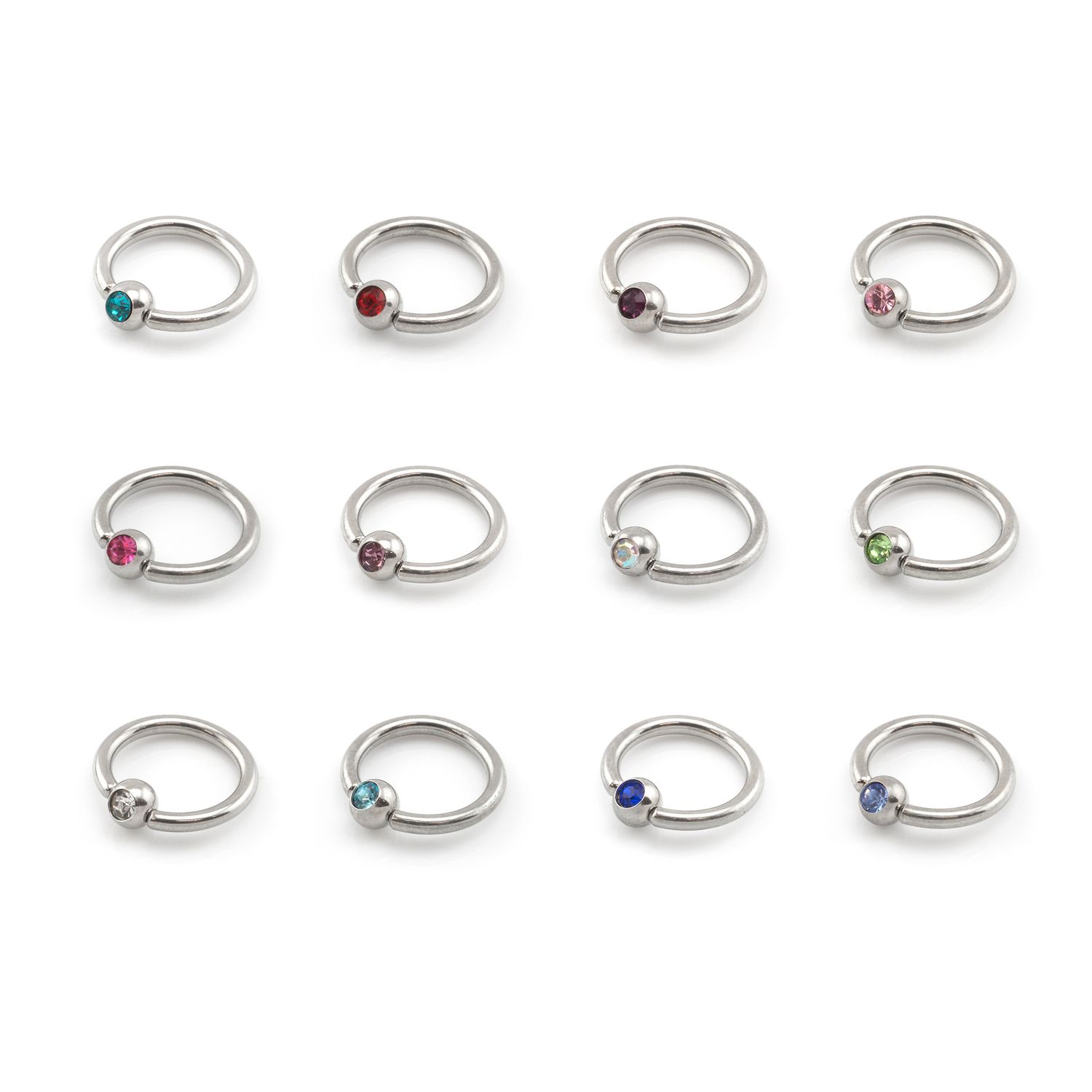 14G BCR - Surgical Steel - 4mm Jewel Ball