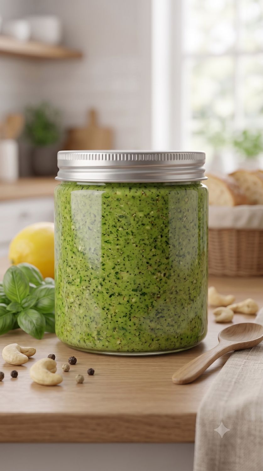 Vegan Creamy Basil Pesto