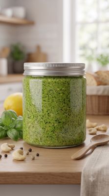Vegan Creamy Basil Pesto