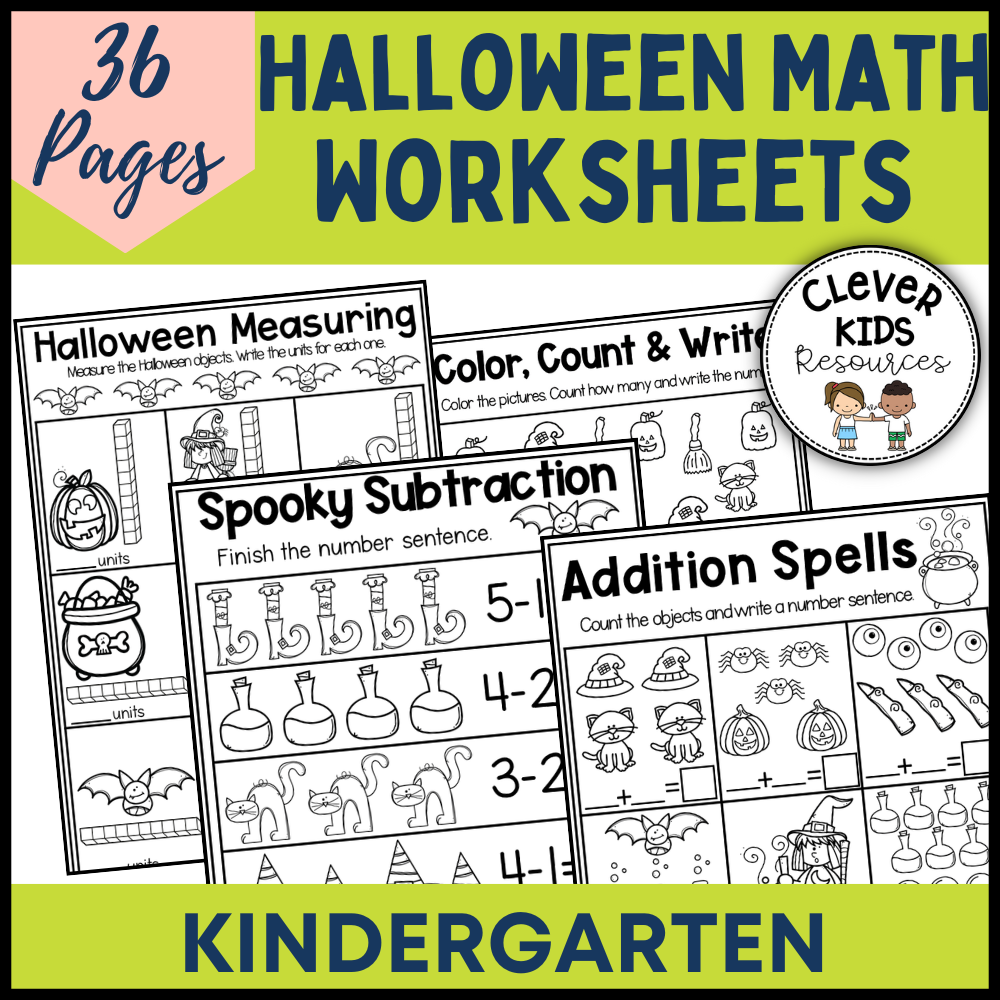 Kindergarten Math Worksheets Halloween