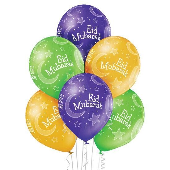 Ballon eid mubarak  lune x 6