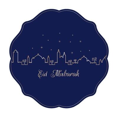 Assiettes Eid Mubarak or 21cm X 8