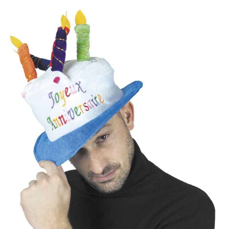Chapeau velours joyeux anniversaire