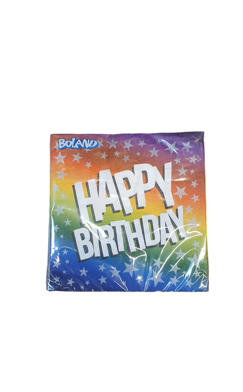 Serviette happy birthday multi X 20