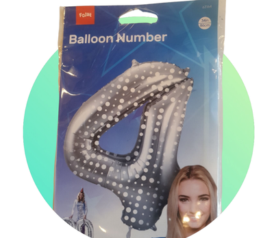 Ballon chiffre anniversaire 86cm chiffre 4