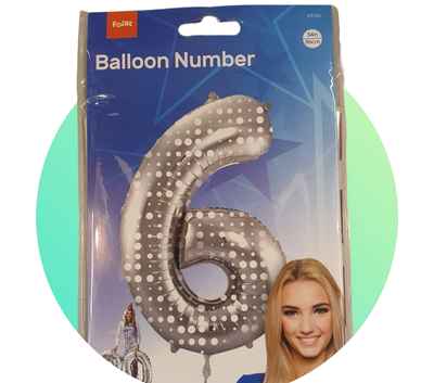Ballon chiffre anniversaire 86cm chiffre 6