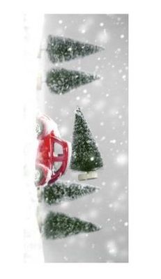 Chemin de table intissé romance voiture sapin 5mx30cm