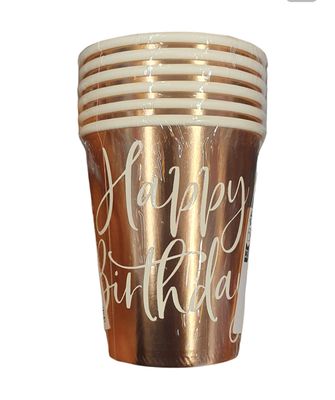 Gobelet rose happy birthday X6