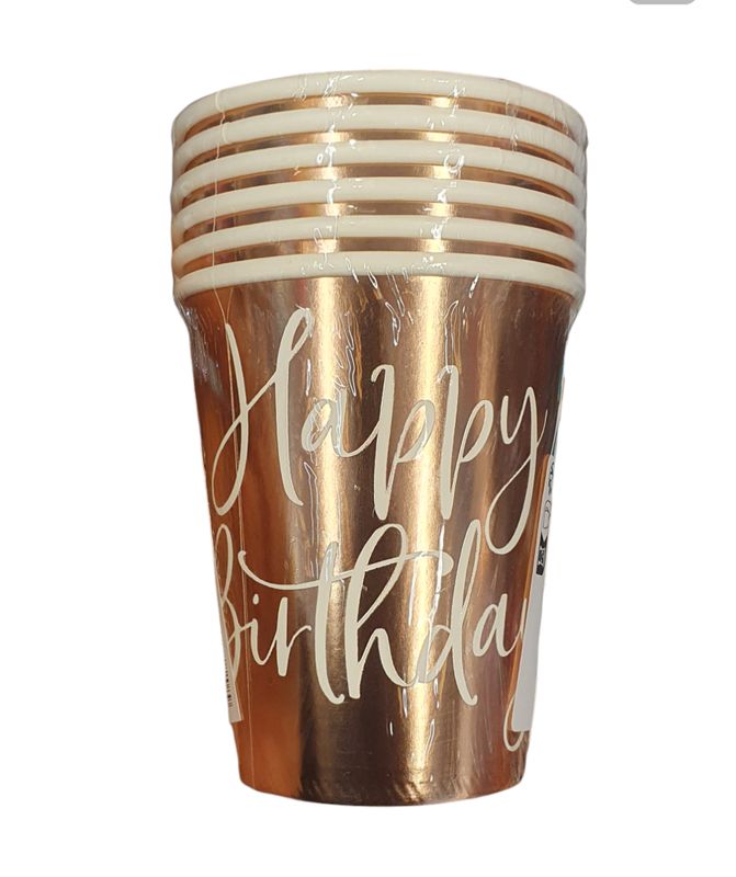 Gobelet rose happy birthday X6