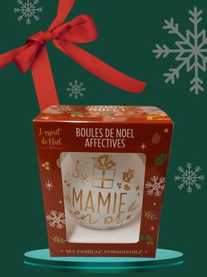 Boule de Noël Mamie en or
