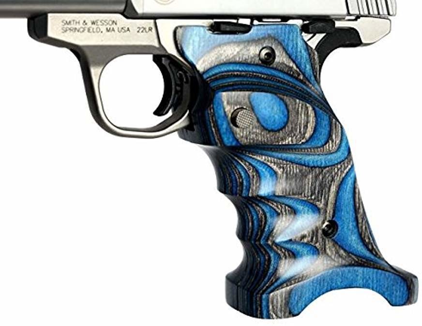 Volquartsen Laminated Wood Grips for the Smith & Wesson Victory .22, Blue