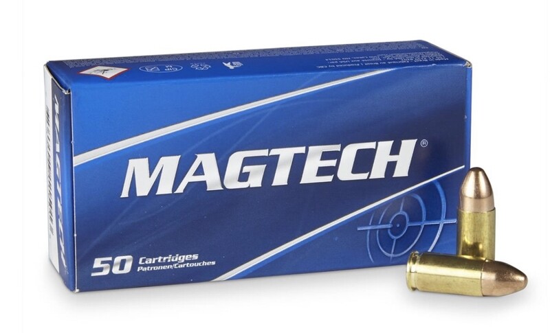 Magtech, 9mm, Pistol Ammo in  FMJ, 124 Grain, Box of  50 Rounds