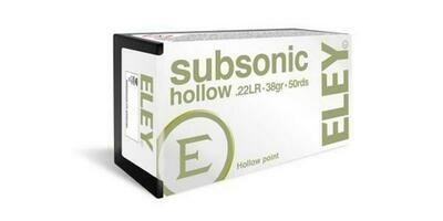 Eley Subsonic Hollow point Box of 50 Rounds