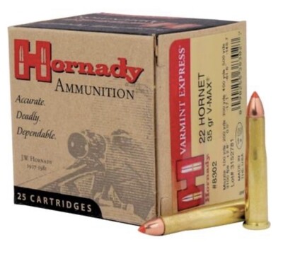 Hornady Varmint Express 22 Hornet 35GR V-MAX 25RD Box