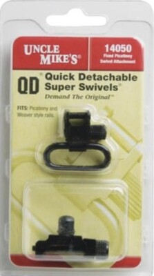 Uncle Mike's Quick Detach 1" Sling Swivel Set Package Of Two Steel Black