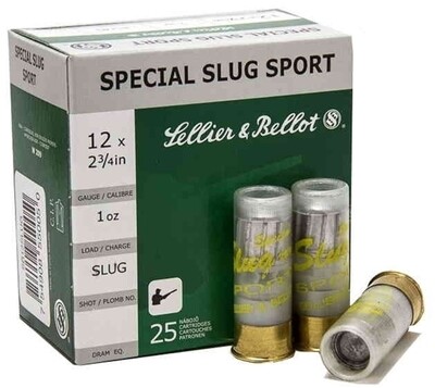 Sellier & Bellot Ammunition 12 Gauge 2-3/4" 1 oz Special Sport Slug Box of 25