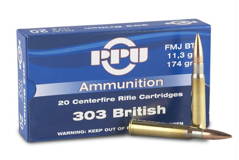 PPU .303 British 174Gr FMJ-BT Box of 20 Rounds
