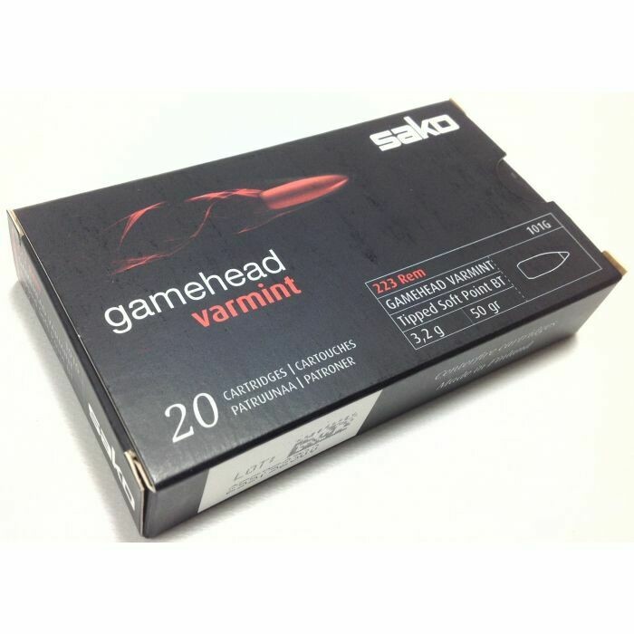 Sako .223 50GR Gamehead Varmint Ammunition , Box of 20 Rounds