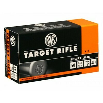 RWS Target Rifle Ammunition 22 Long Rifle 40 Grain Lead Round Nose