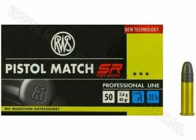 Ammunition RWS Pistol Match SR .22 LR RN 40 Grain