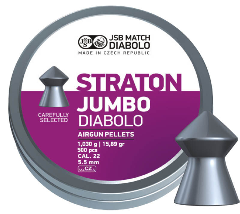 JSB Diabolo Straton Jumbo 15.89gr cal .22 (5.55mm) Tin of 500 pellets