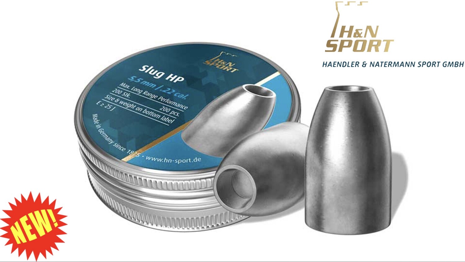 H&N Slug HP Pellets .22 tin of 200 pcs. .217/ 27gr