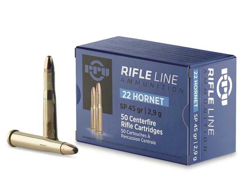 PPU .22 HORNET 45GR SP Box of 50 rounds